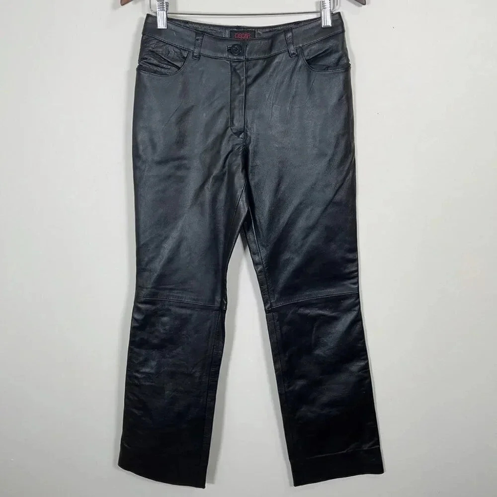 OSCAR LEOPOLD  WIDE LEG LEATHER PANT